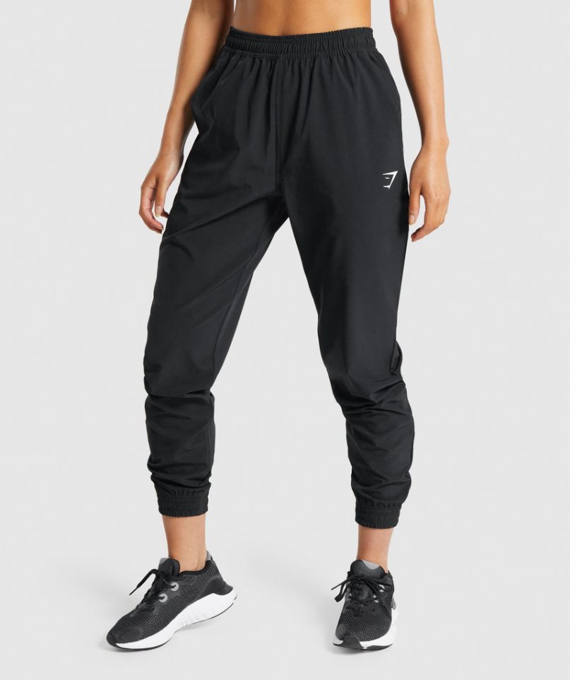 Women\'s Gymshark Training Woven Jogger Black | CA A7538D